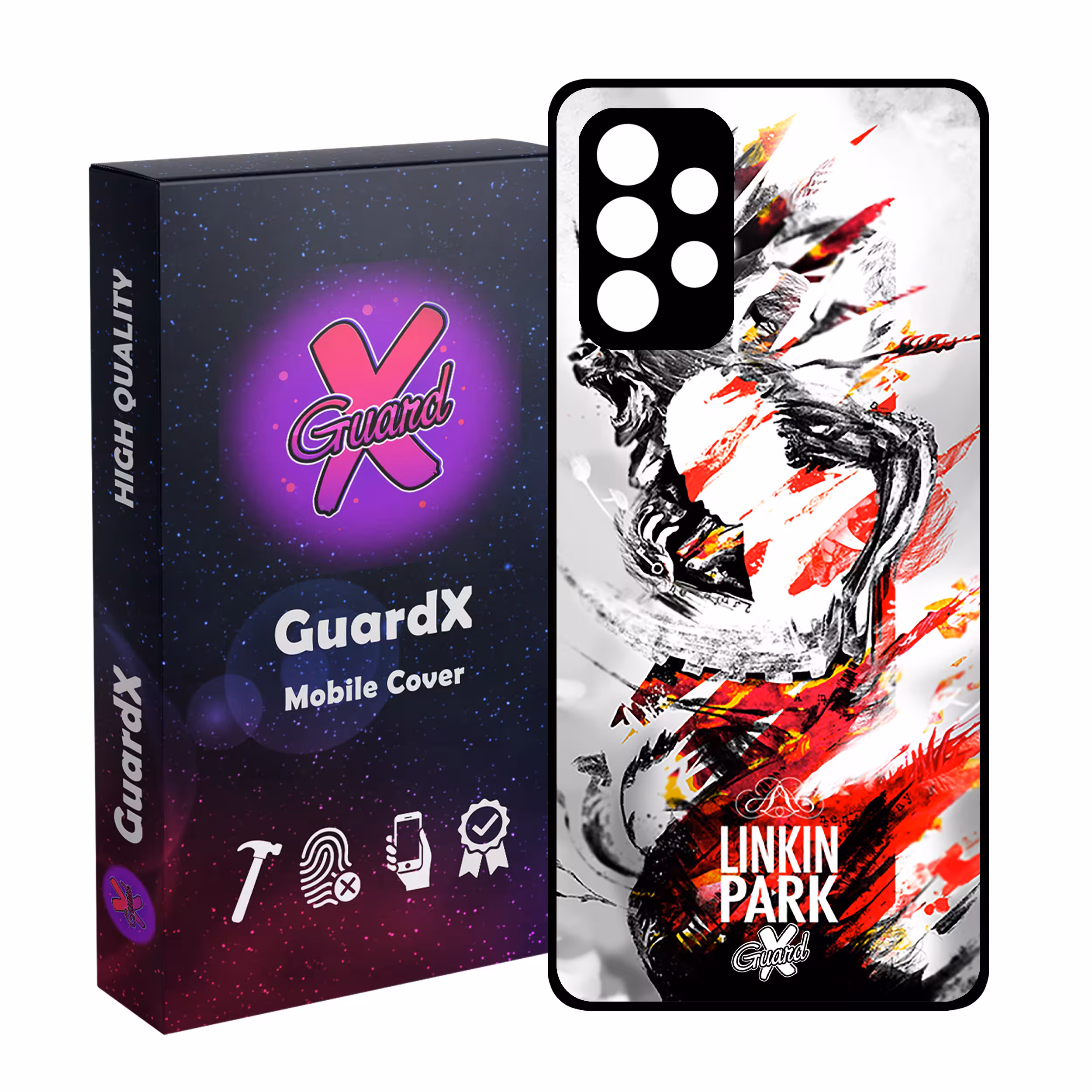 کاور گارد ایکس طرح Linkin Park مدل Glass10082 مناسب برای گوشی موبایل سامسونگ Galaxy A32 4G