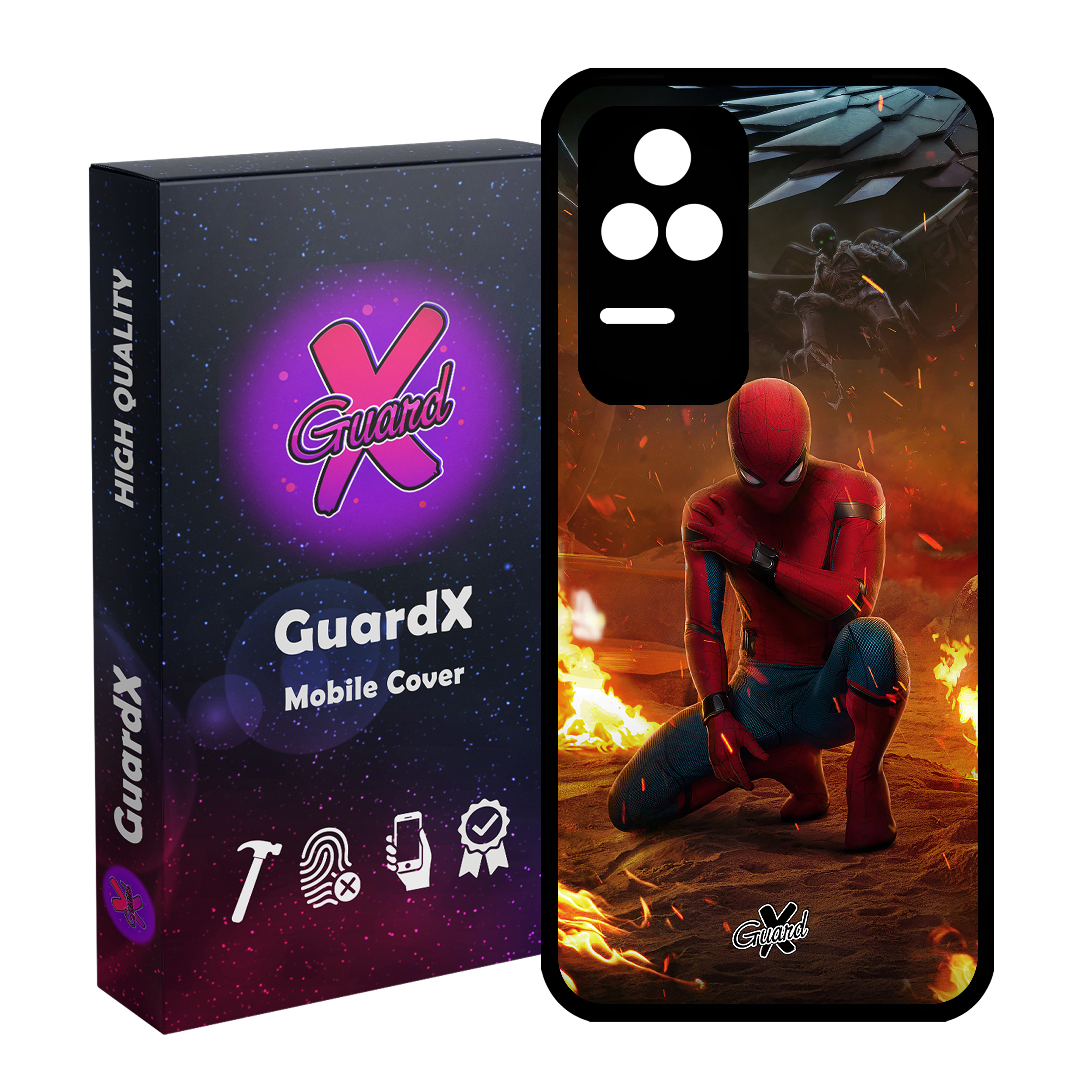 کاور گارد ایکس طرح Spider Man مدل Glass10098 مناسب برای گوشی موبایل شیائومی Poco F4/Redmi K40S