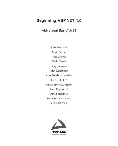 خرید و دانلود نسخه کامل کتاب Beginning ASPNET 10 with Visual BasicNET