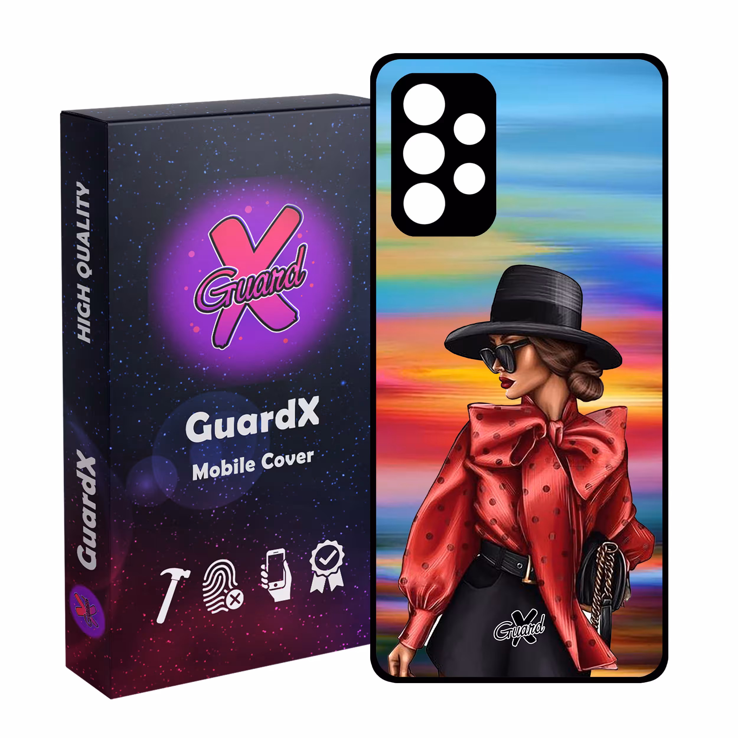 کاور گارد ایکس طرح Girl مدل Glass10086 مناسب برای گوشی موبایل سامسونگ Galaxy A32 4G