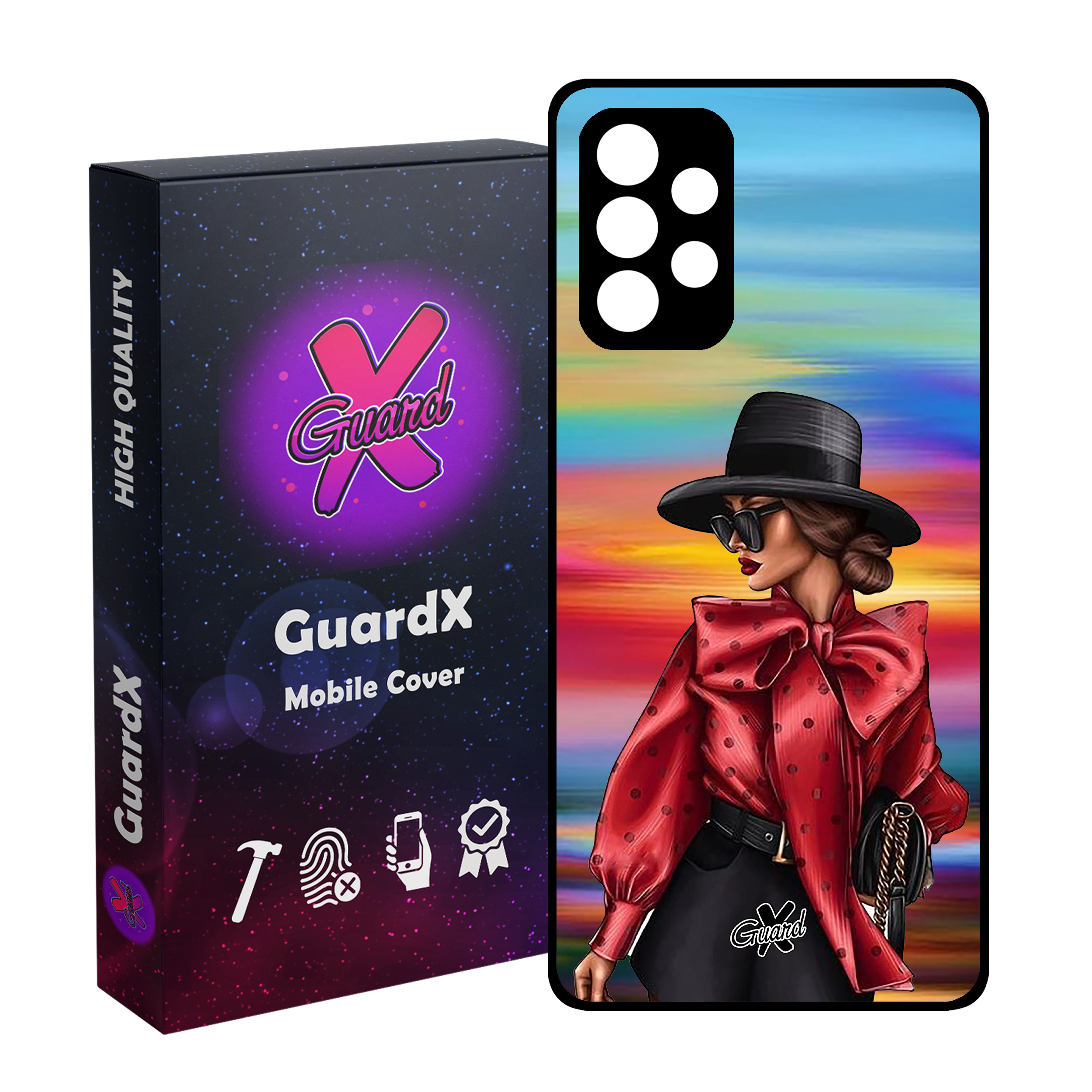 کاور گارد ایکس طرح Girl مدل Glass10086 مناسب برای گوشی موبایل سامسونگ Galaxy A32 4G