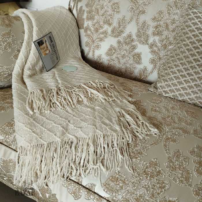 شال مبل بافت نرم وارداتی طرح لوزی ریز