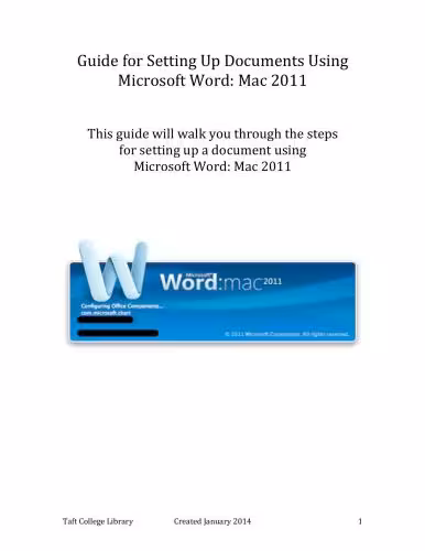 خرید و دانلود نسخه کامل کتاب Guide for Setting Up Documents Using Microsoft Word: Mac 2011