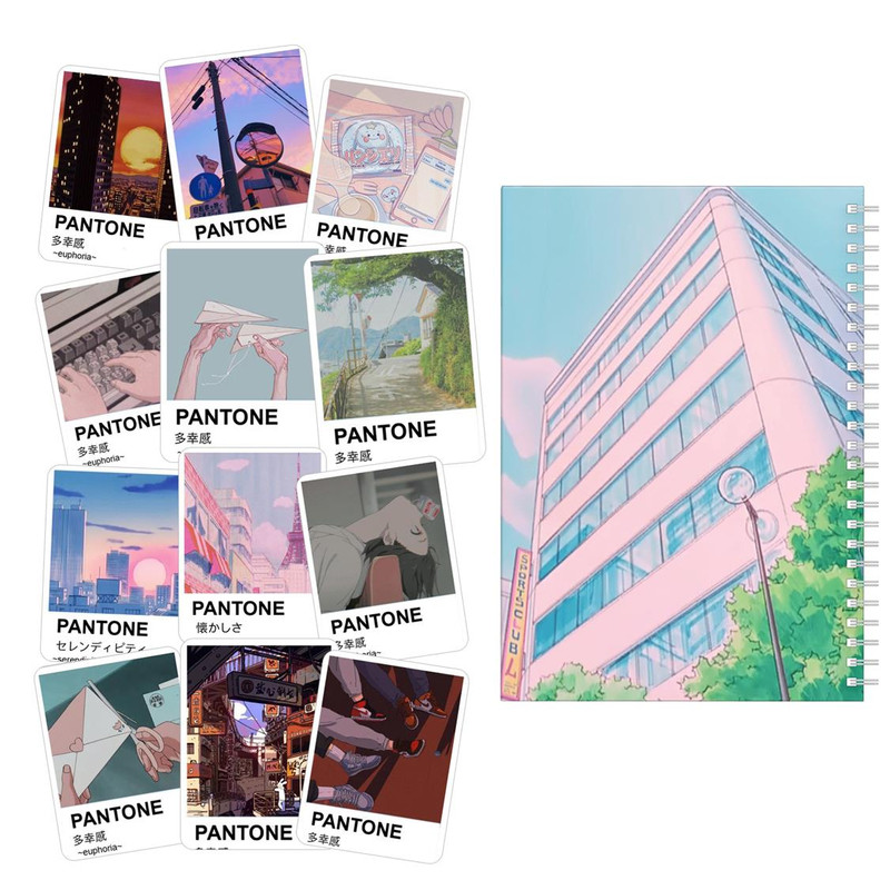 دفتر نقاشی باژیکان طرح انیمه پنتون 90s کد 20100949 به همراه برچسب مجموعه 12 عددی