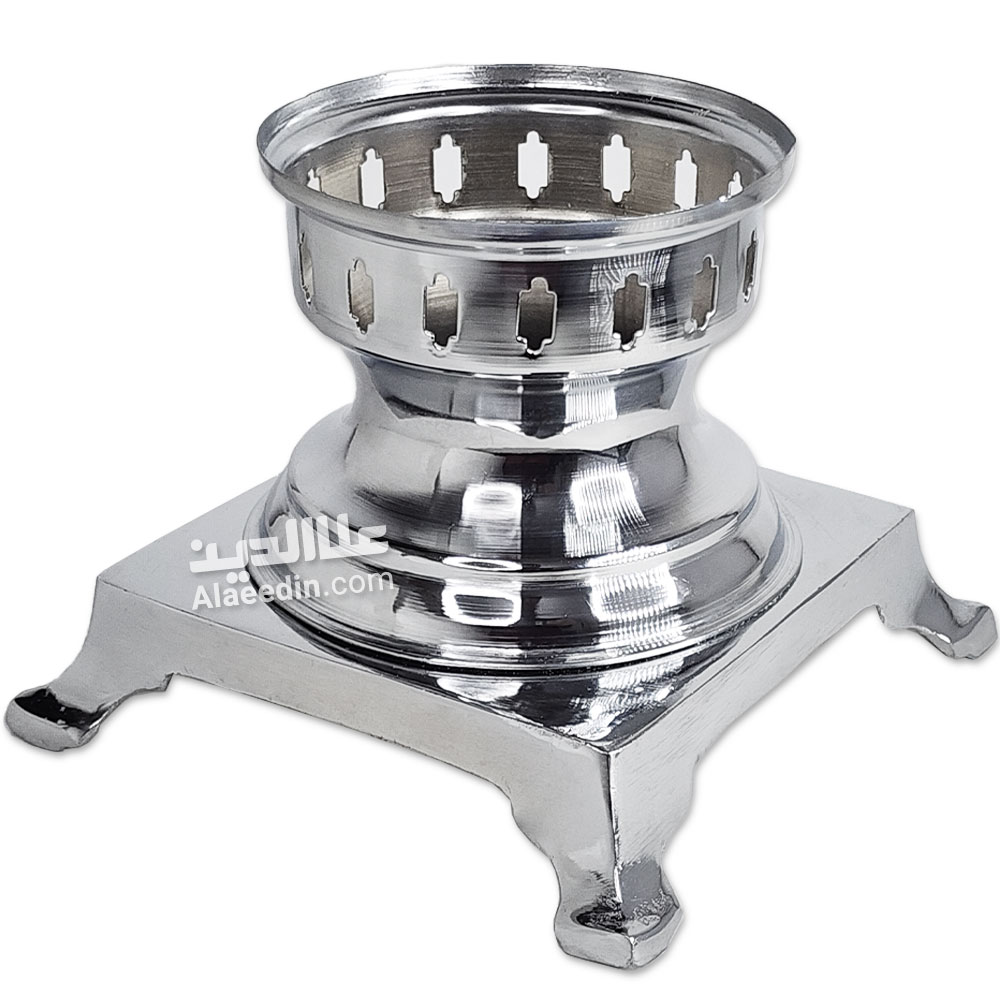 پایه سماور زغالی طرح روسی تک خان 8 لیتری آبکاری برنجی اعلا