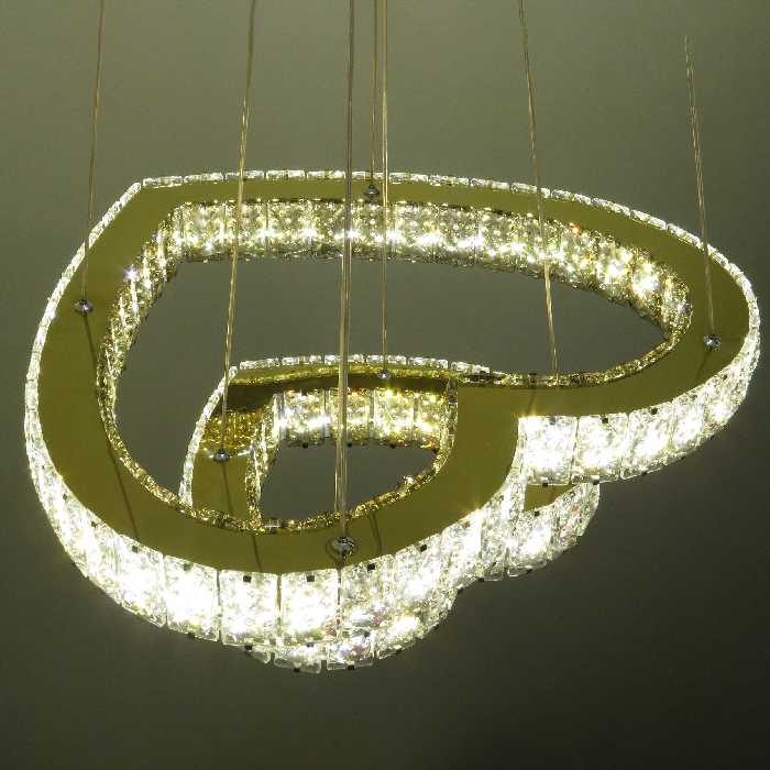 لوستر مدل کریستالی طرح قلب افقی