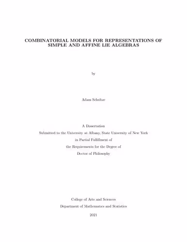 خرید و دانلود نسخه کامل کتاب Combinatorial models for representations of simple and affine Lie algebras
