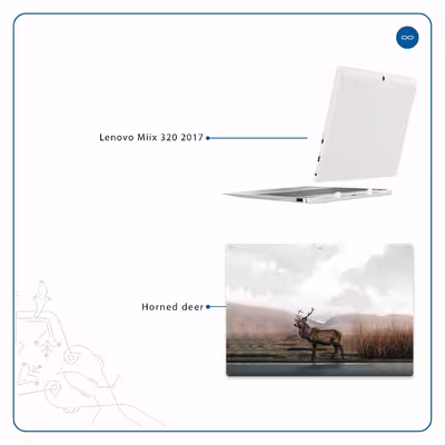 برچسب پوششی ماهوت مدل Horned Deer مناسب برای تبلت لنوو Miix 320 2017