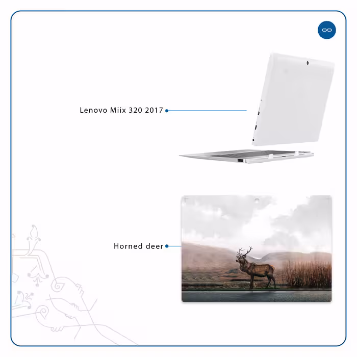 برچسب پوششی ماهوت مدل Horned Deer مناسب برای تبلت لنوو Miix 320 2017
