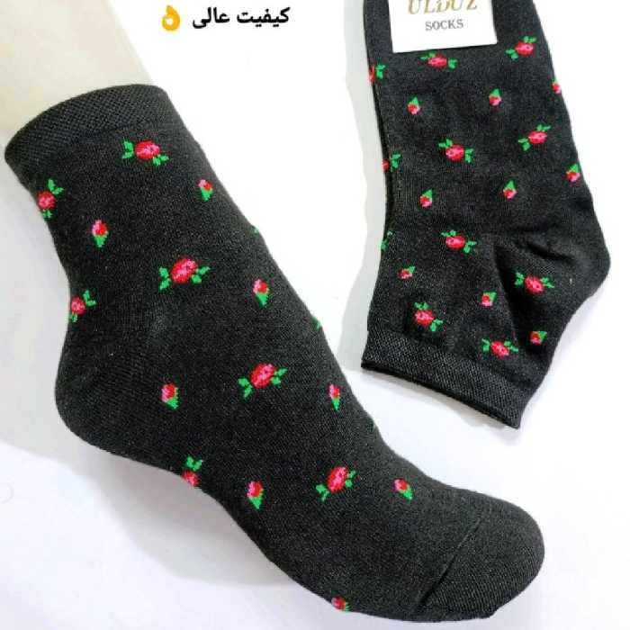 جوراب نیم ساق گل رز
