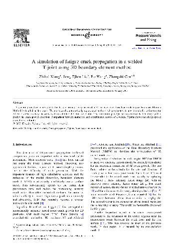 خرید و دانلود نسخه کامل کتاب A simulation of fatigue crack propagation in a welded T-joint using 3D boundary element method