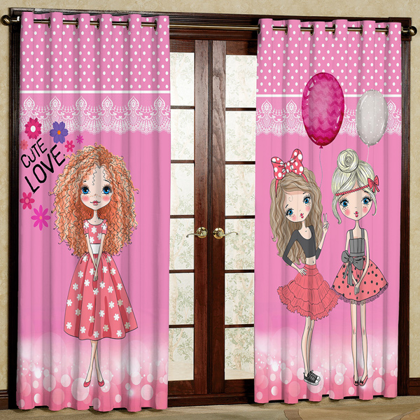 پرده مدل دختر هازان پانچی کد 1 سایز 280x140 سانتی متر