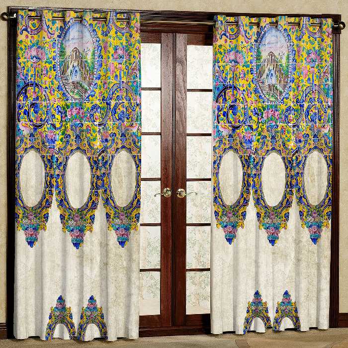 پرده مدل کاشی مخمل پانچی کد 4584 سایز 200x140 سانتی متر