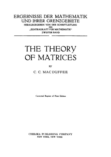 خرید و دانلود نسخه کامل کتاب The Theory of Matrices