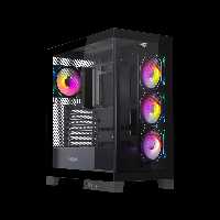 کیس گیمینگ AWEST GT-AQ16-MB | طراحی آکواریومی، تهویه حرفه‌ای، پشتیبانی از کارت‌گرافیک‌های بزرگ