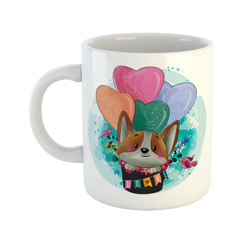 ماگ طرح روباه و بالن عشق