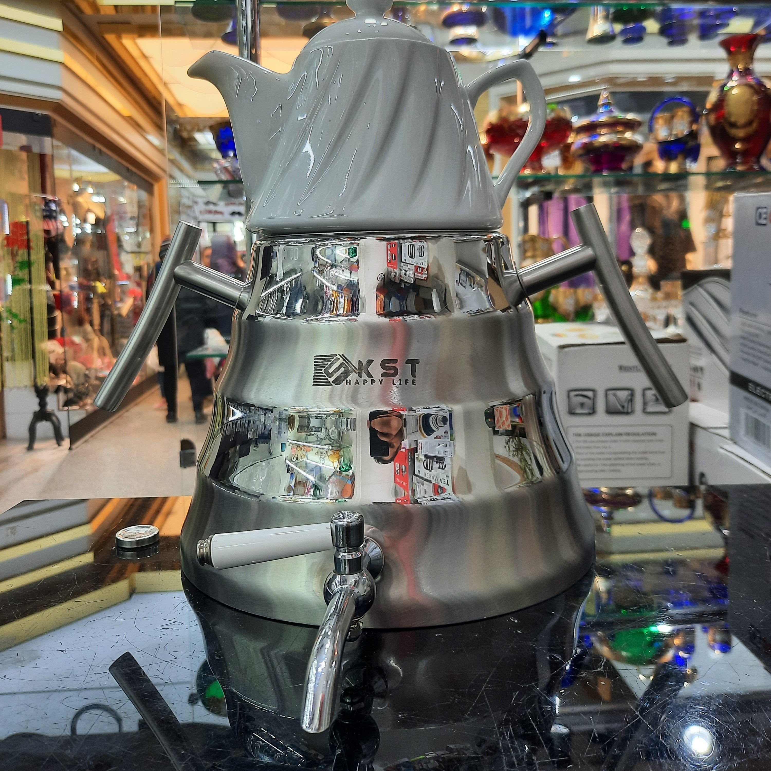 کتری قوری استیل ،دسته هرمی، کیفیت عالی 