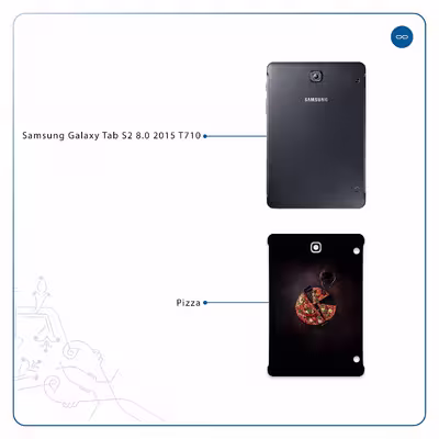 برچسب پوششی ماهوت مدل Pizza مناسب برای تبلت سامسونگ Galaxy Tab S2 8.0 2015 T710