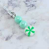 آویز موبایل فانتزی طرح دایره رنگی کد CBP-169 - سبز پاستیلی