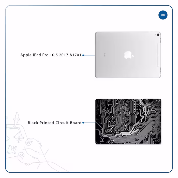 برچسب پوششی ماهوت مدل Black Printed Circuit Board مناسب برای تبلت اپل iPad Pro 10.5 2017 A1701