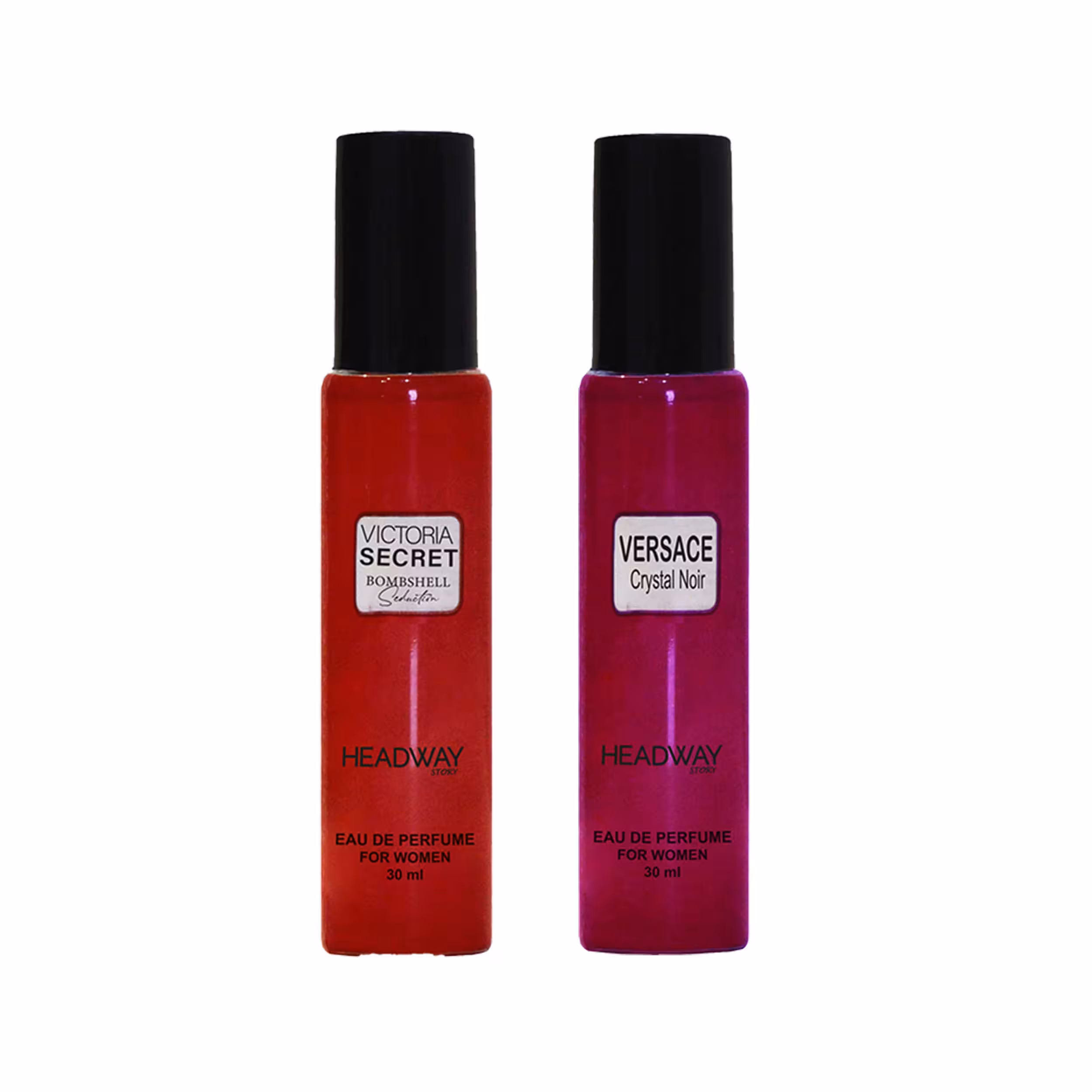 عطر جیبی زنانه هدوی استوری مدل ورساچه کریستال نویر و ویکتوریا سکرت سداکشن حجم 30 میلی لیتر مجموعه 2 عددی