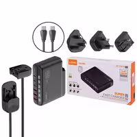 شارژر دیواری 140 وات الدینیو A6140C GaN QC5.0 PD 5A   کابل تبدیل تایپ سی و تبدیل برق