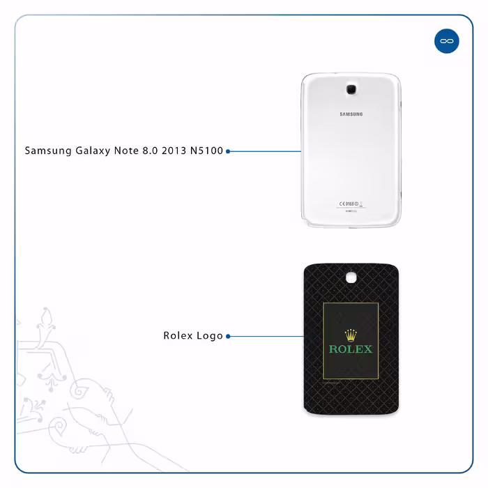 برچسب پوششی ماهوت مدل Rolex-Logo مناسب برای تبلت سامسونگ Galaxy Note 8.0 2013 N5100