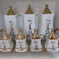 پاسماوری 7 پارچه چینی ایفل در طلایی و نقره ای(پس کرایه)