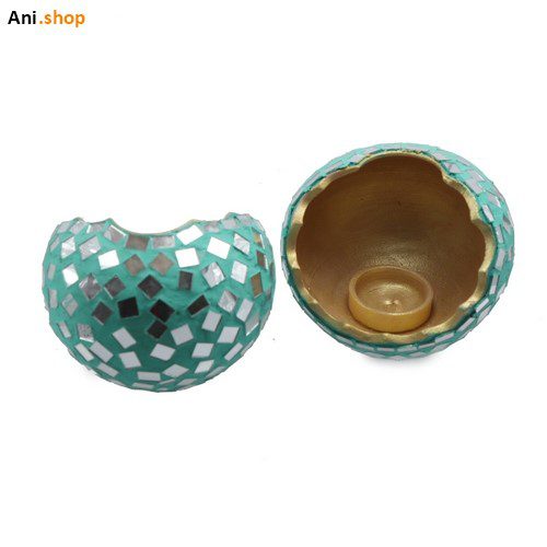 جا شمعی آینه کاری شده سفالی کدDKO-104