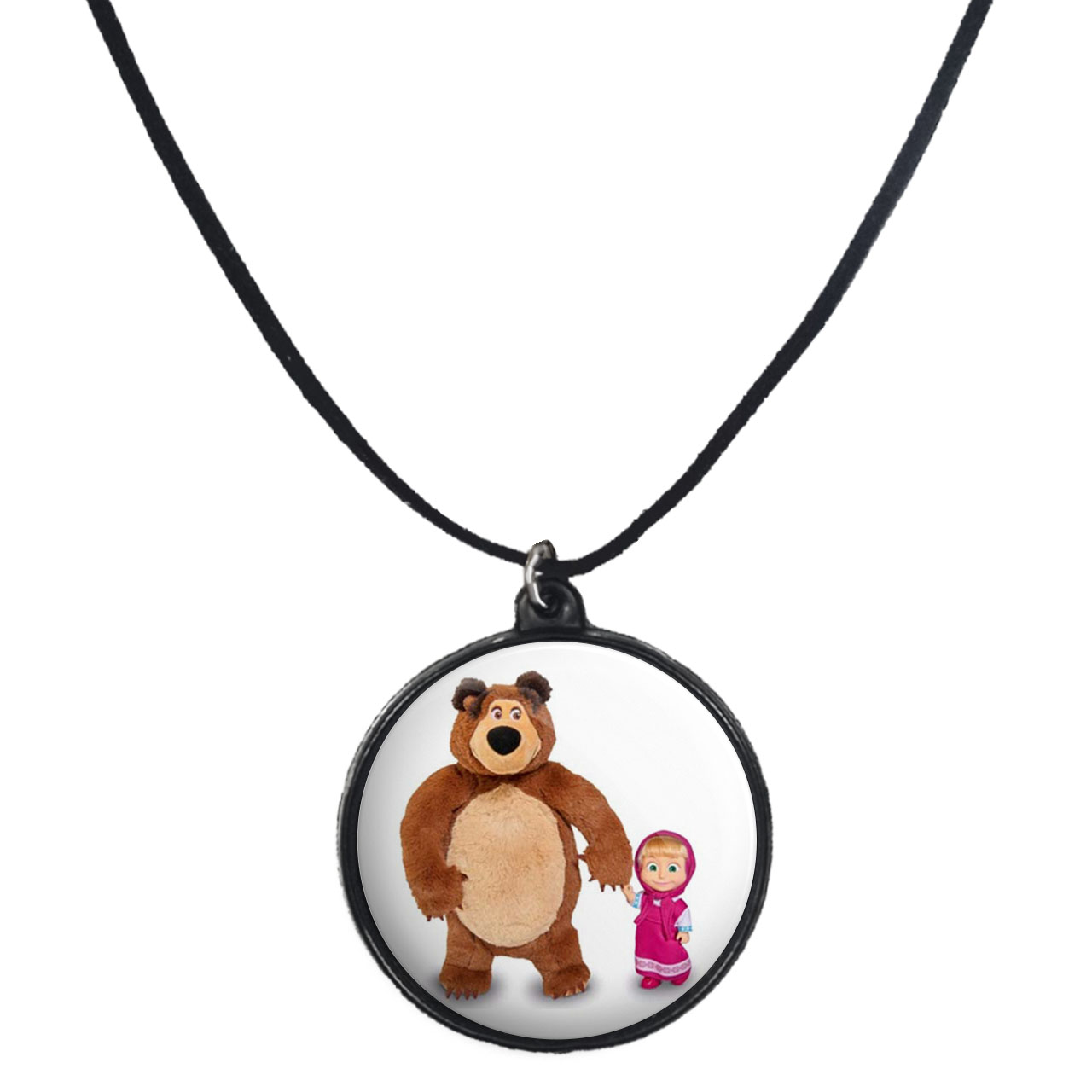 گردنبند پرمانه طرح ماشا ومیشا کد pmb.11836 مدل دو طرفه