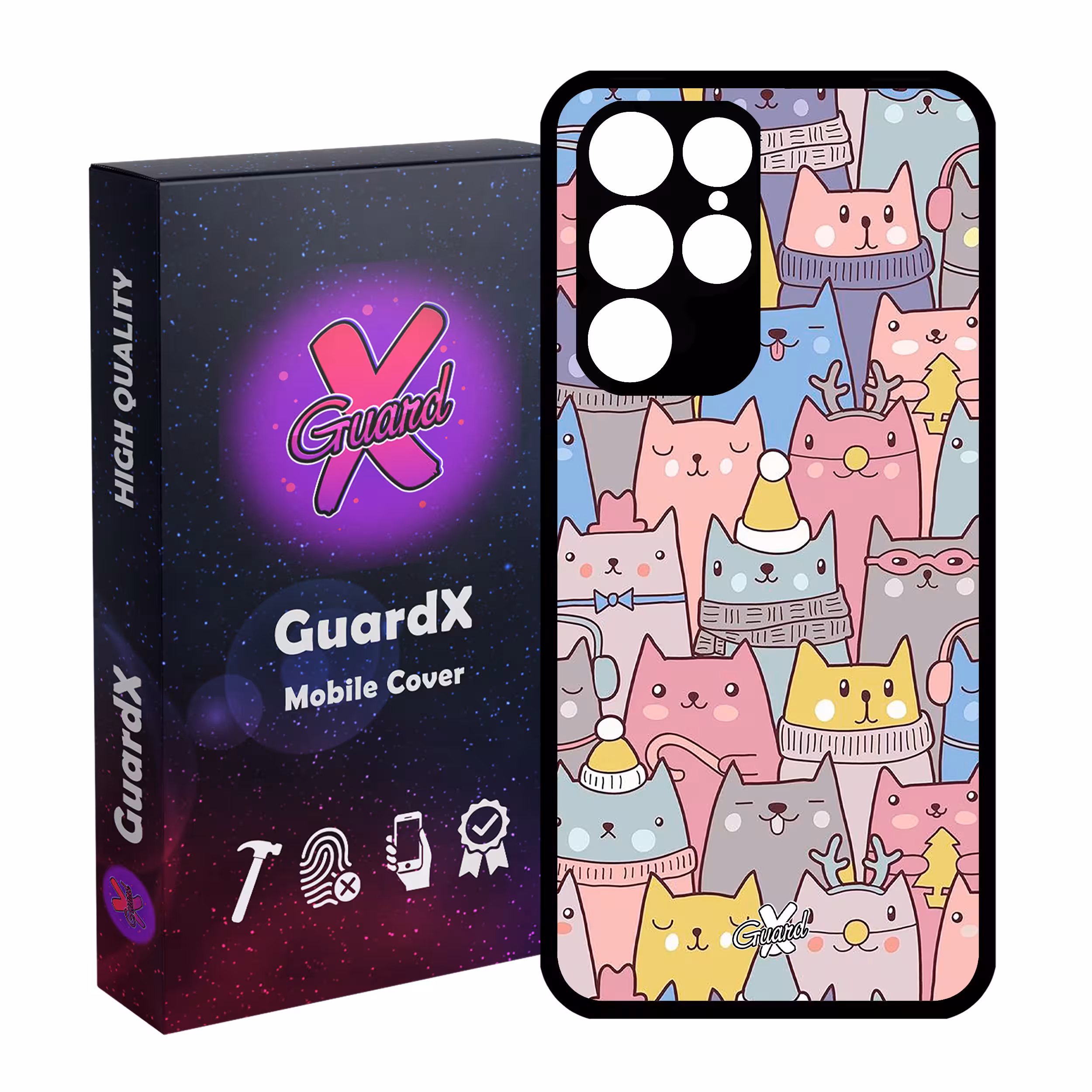 کاور گارد ایکس طرح Cat مدل Glass10074 مناسب برای گوشی موبایل سامسونگ Galaxy S22 Ultra