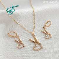 خرید نیم ست دخترانه طرح قلب YSX استیل نگین دار رنگ ثابت ضد حساسیت کیفیت عالی کد 1715174 - ردگل