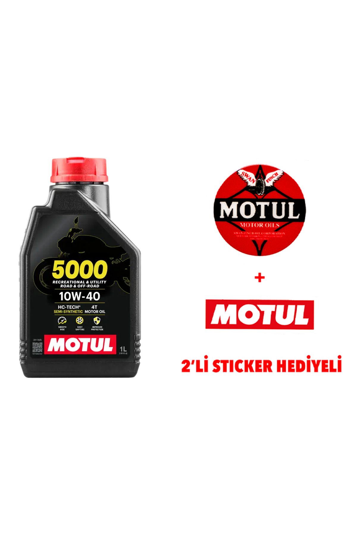 روغن و مکمل موتور 5000 10W 40 4T سیکلت 1LT موتول اورجینال Motul