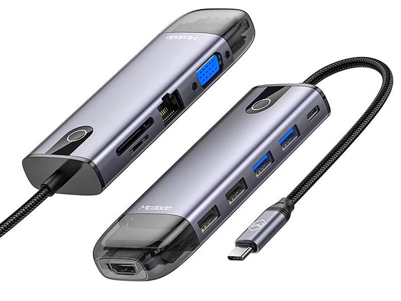 هاب تایپ سی 10 پورت مک دودو مدل HU-742