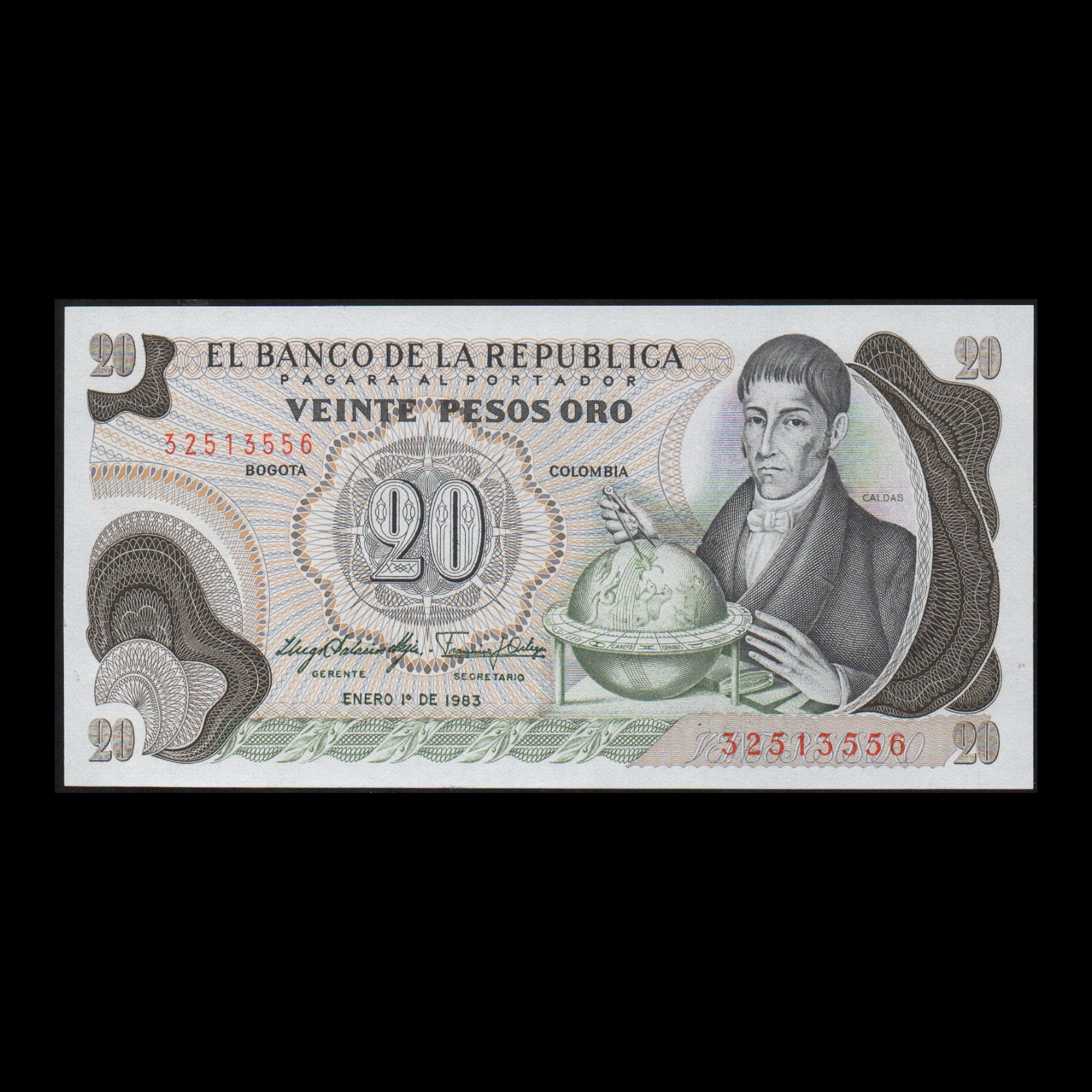 اسکناس تزئینی طرح کشور کلمبیا مدل 20 پزو