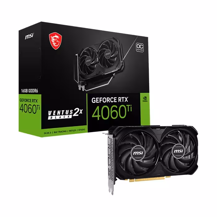 کارت گرافیک ام اس ای مدل RTX 4060 TI VENTUS 2X BLACK OC 16GB