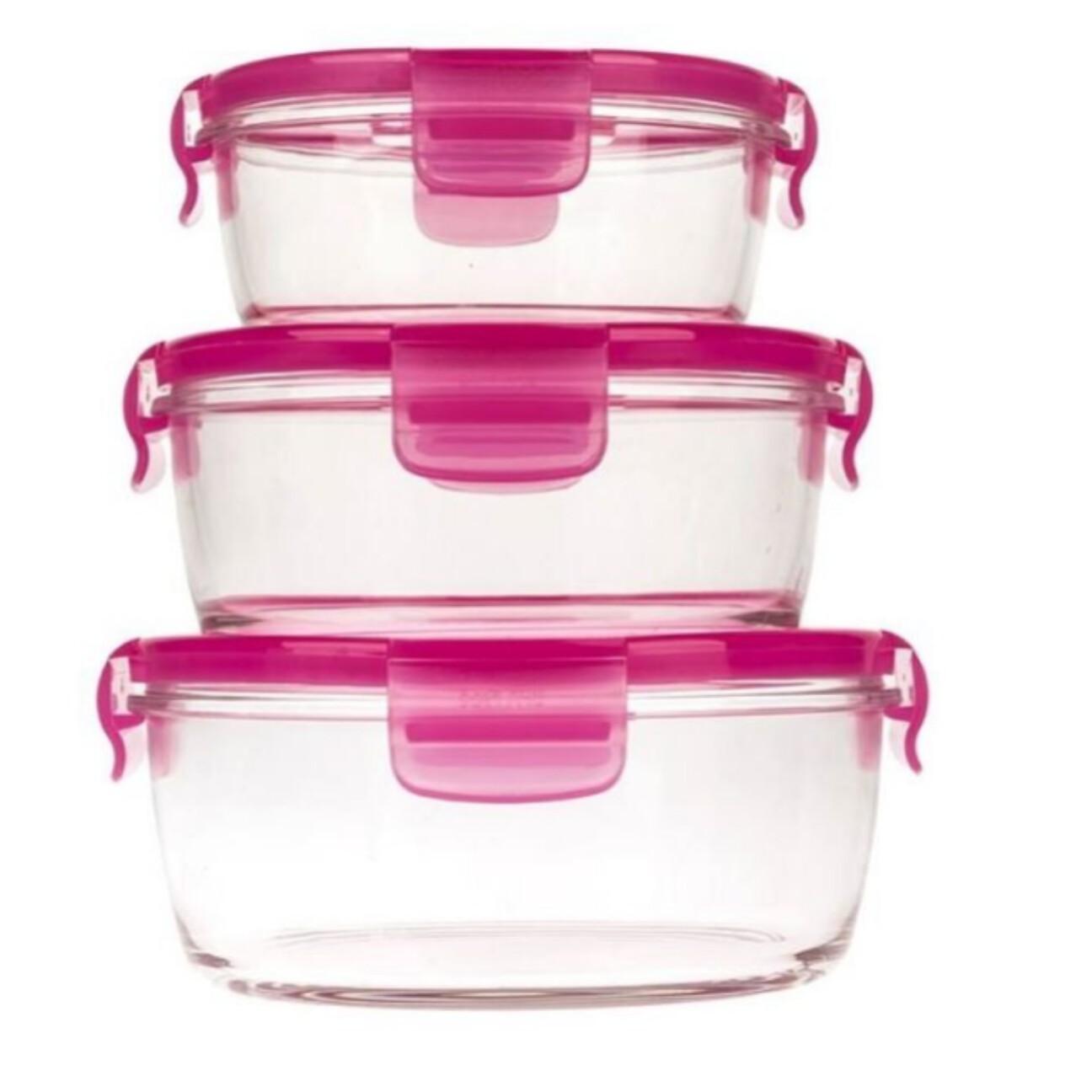 ست سه عددی ظرف نگهدارنده لومینارک فرانسه گرد-ظرف یخچالی