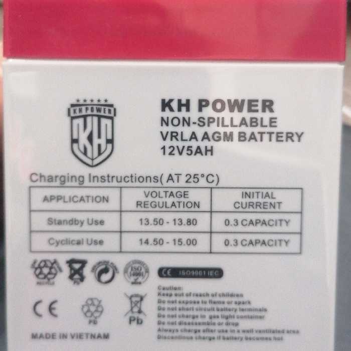 باطری 12 ولت 5 آمپر ups فیش خور کا اچ پاور ویتنام تولید 2023