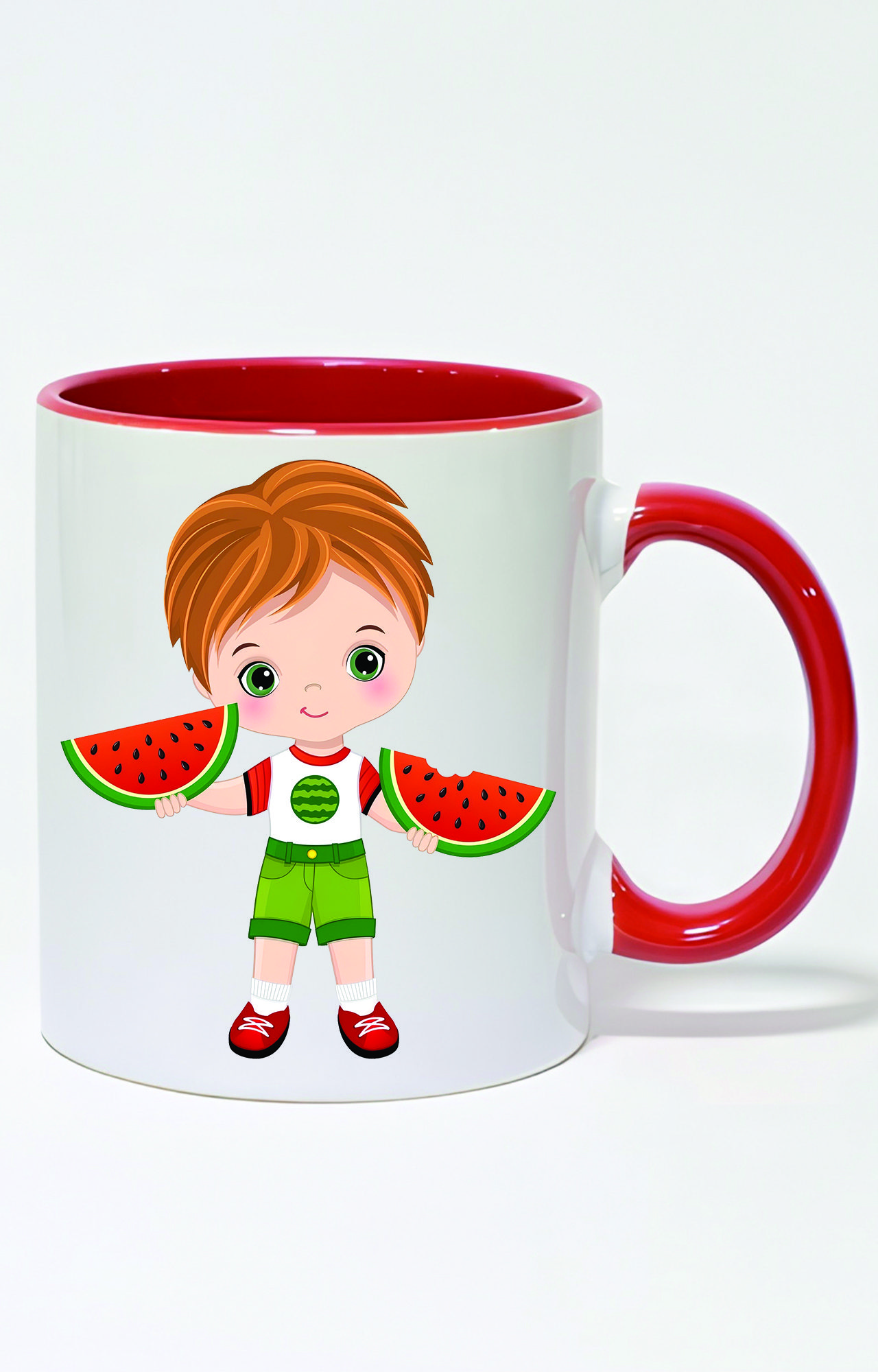 ماگ دسته و داخل رنگی طرح پسر شب یلدا کد 3735