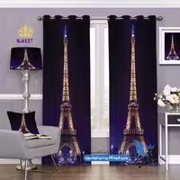 پرده پانچ منظره طرح برج ایفل کد s-6127