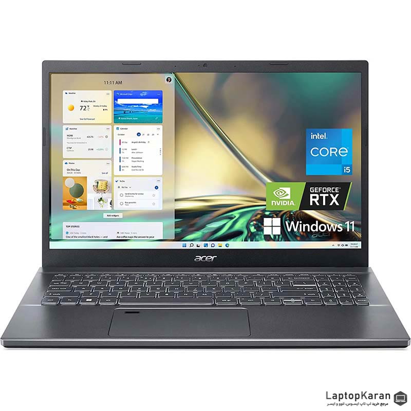 لپ تاپ ایسر مدل A715 پردازنده i5(12450H) رم 16GB حافظه 512GB SSD گرافیک RTX 3050 4GB - لپتاپ کاران