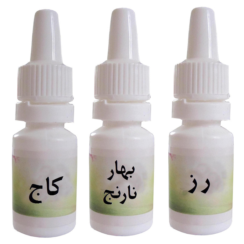 اسانس شمع مدل رز و کاج و بهارنارنج حجم 10 میلی لیتر بسته 3 عددی