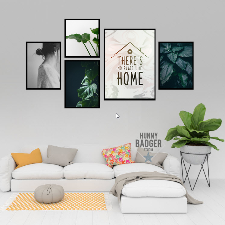 تابلو طرح خانه و برگ مدل skb019 مجموعه 5 عددی 