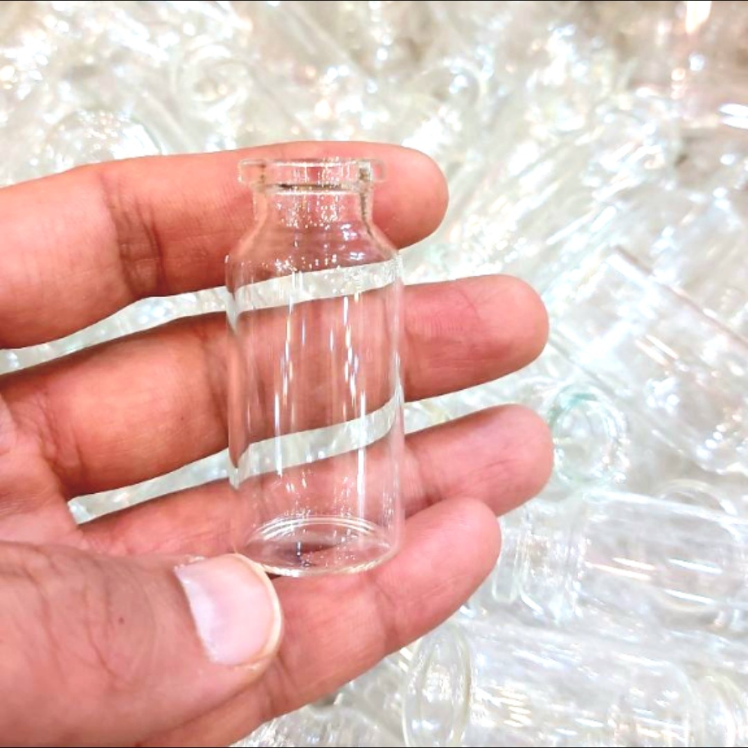 ویال شیشه ای 6 سانتی بدون چوب پنبه 