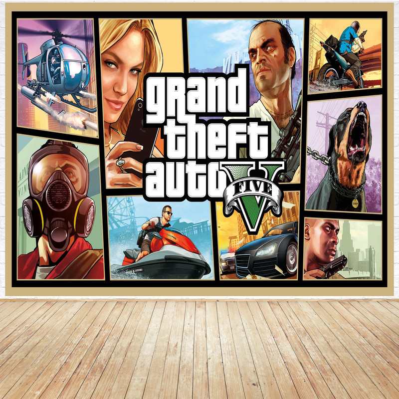 تابلو شاسی مدل گیمینگ طرح پوستر بازی game  کامپیوتر ی  محبوب GTA جی تی ای کد 1086 | دنیای قاب