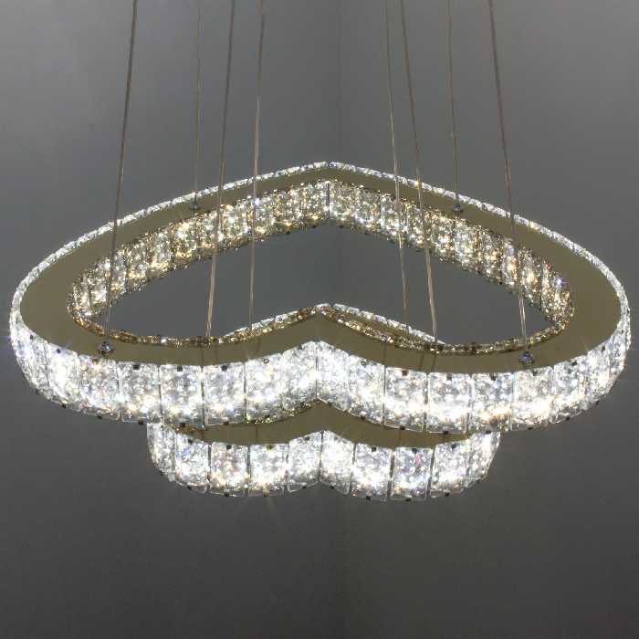 لوستر مدل کریستالی طرح قلب افقی