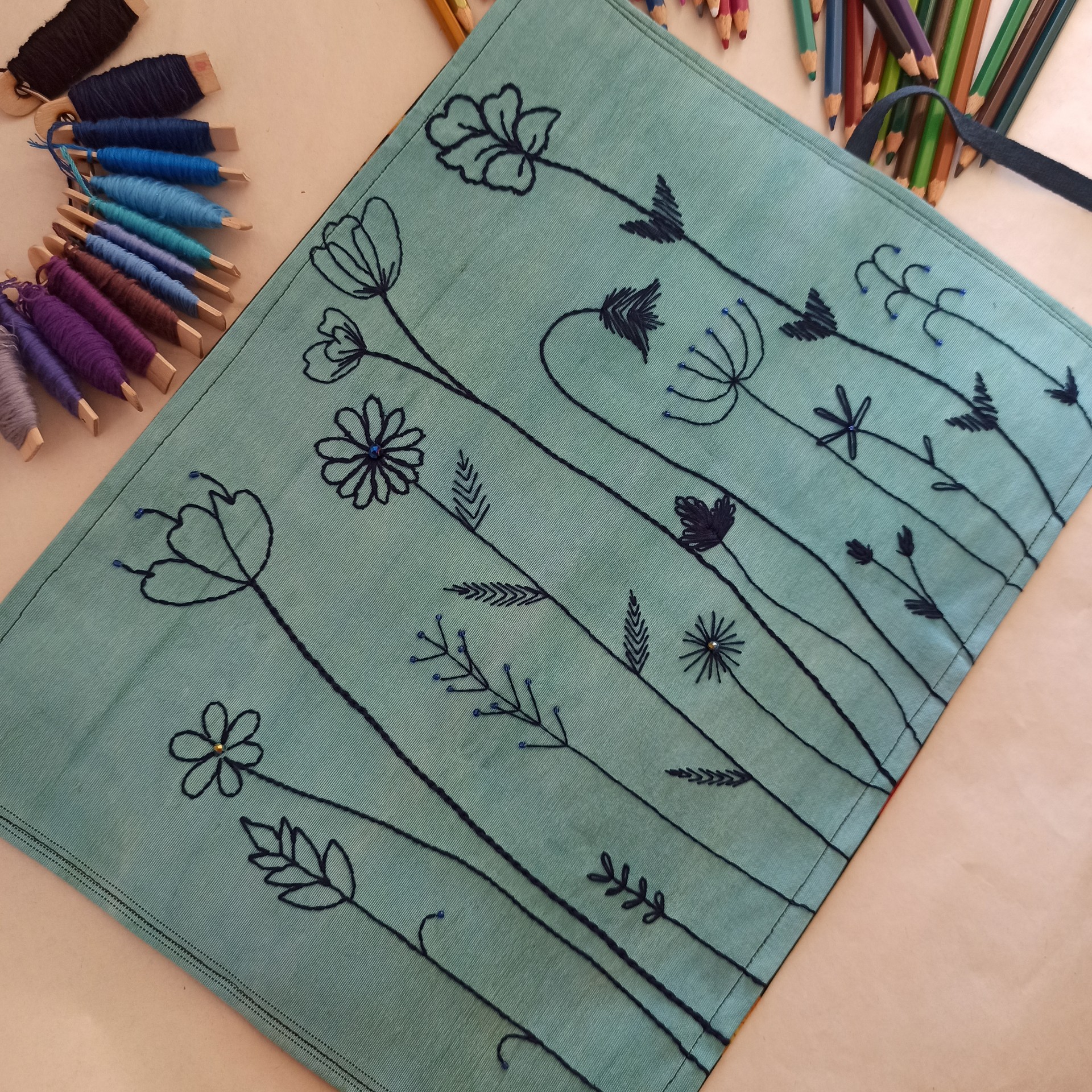 جامدادی رولی کیف قلمو سایز بزرگ جاقلمو 