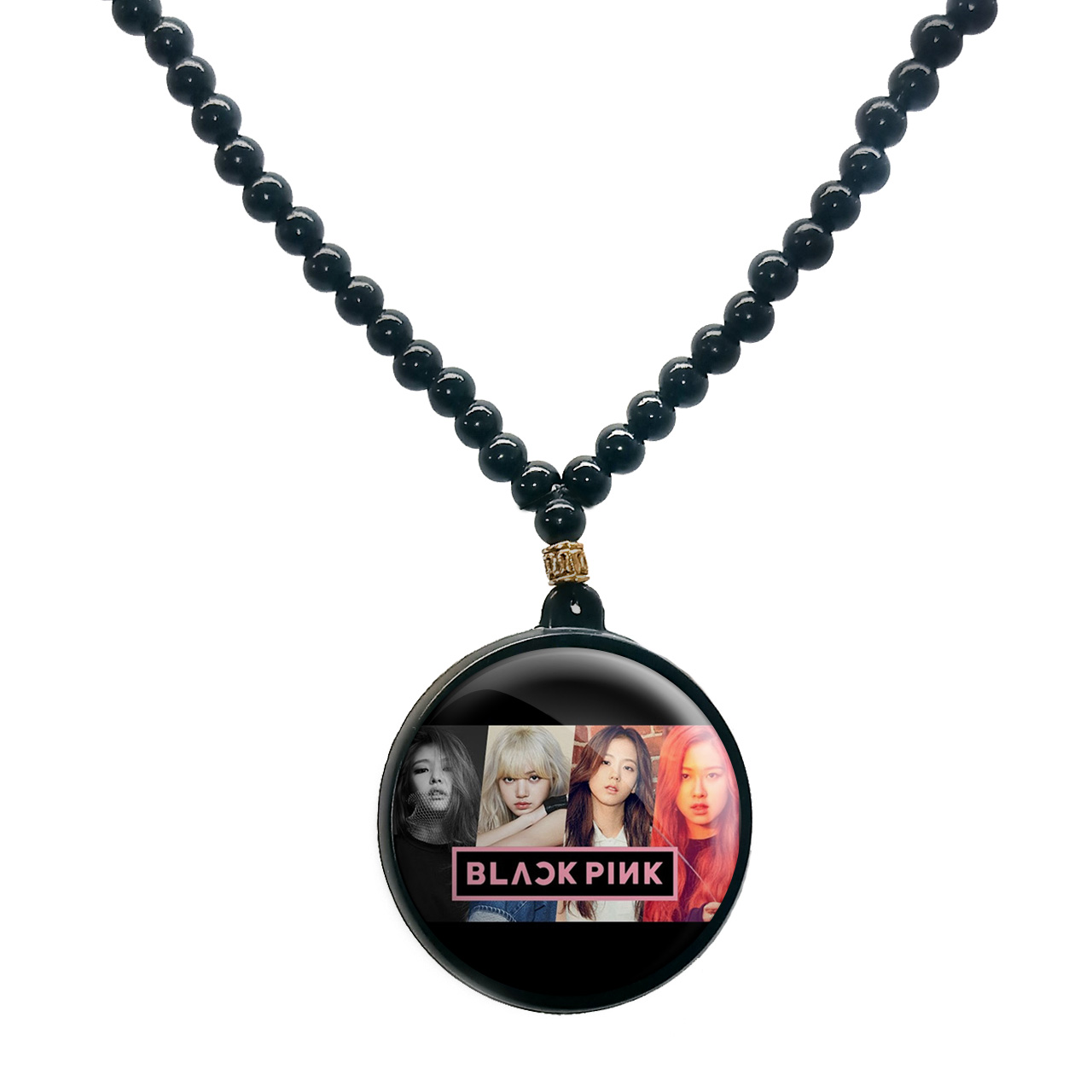 گردنبند پرمانه طرح بلک پینک کد pmd.11