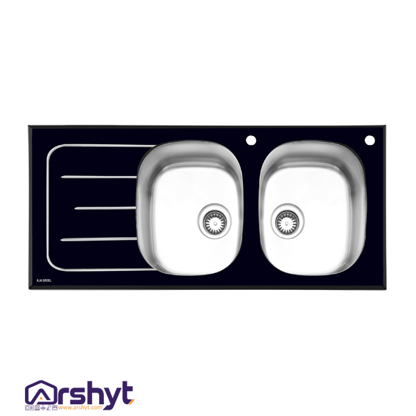 سینک ظرفشویی شیشه ایی ایلیا استیل 8012 - لوازم خانه و آشپزخانه آرشیت