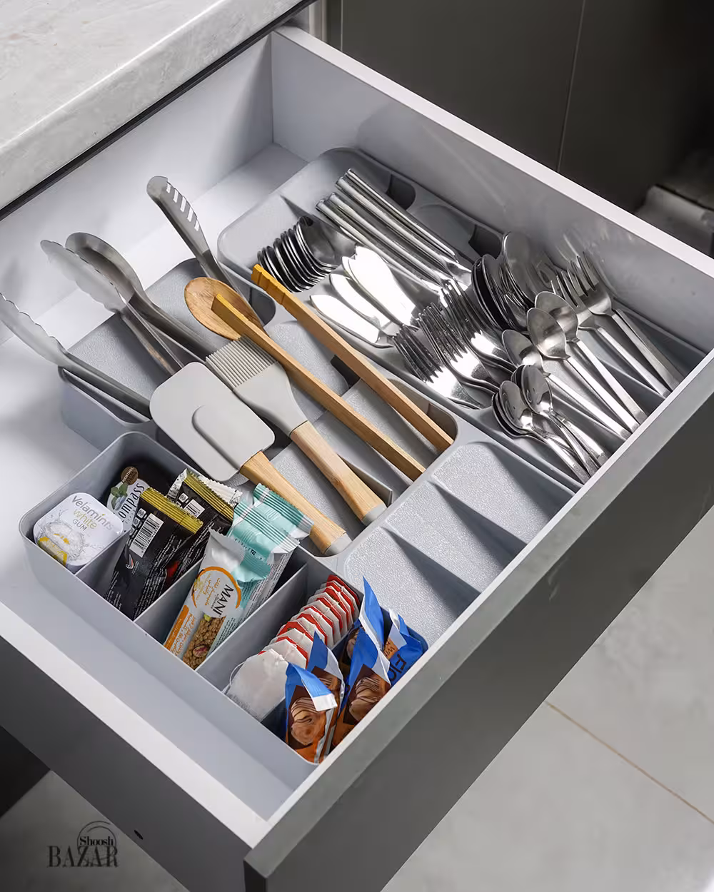 جا قاشقی مخفی پلاستیکی داخل کشو و کابینت